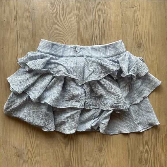 Derek Lam 10 Crosby Blue ruffled mini skirt silk size 0, girly layered spring - Picture 2 of 9